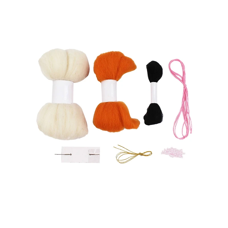 Spring Advanced Orange & White Tabby Felting Kit by Loops & Threads®
