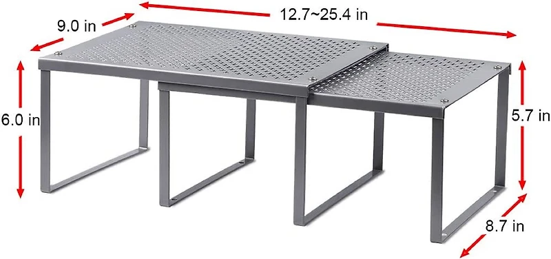 NEX™ Silver Stackable Metal Kitchen Cabinet & Counter Organizer