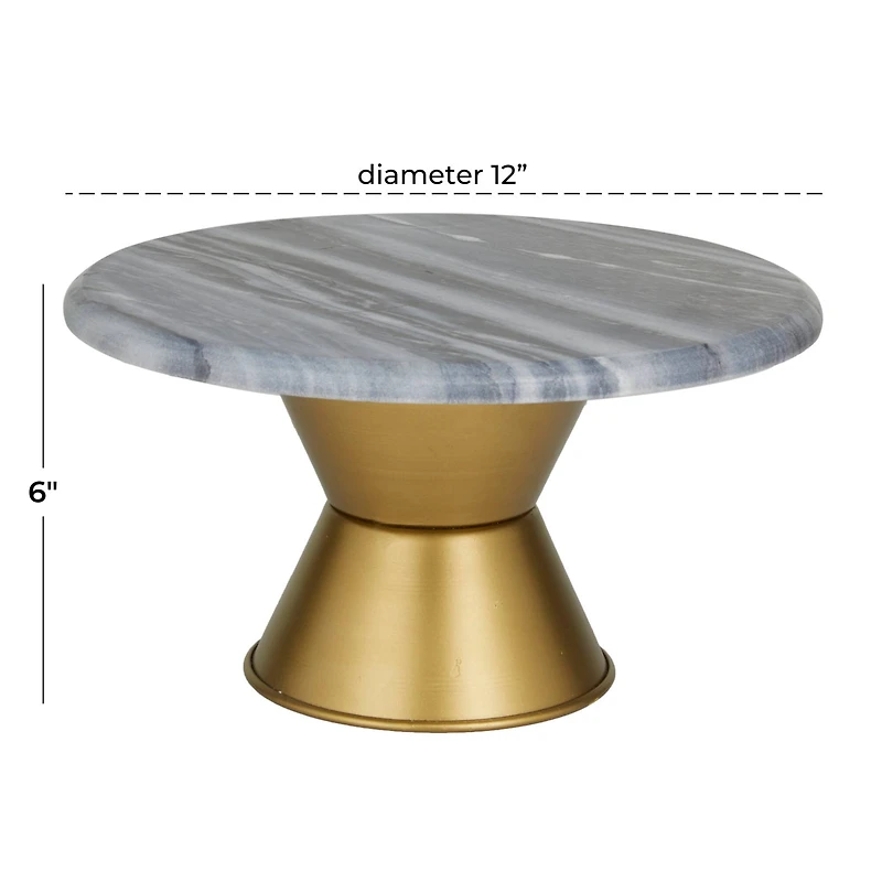 Grey Glam Cake Stand, 12" x 12" x 6"