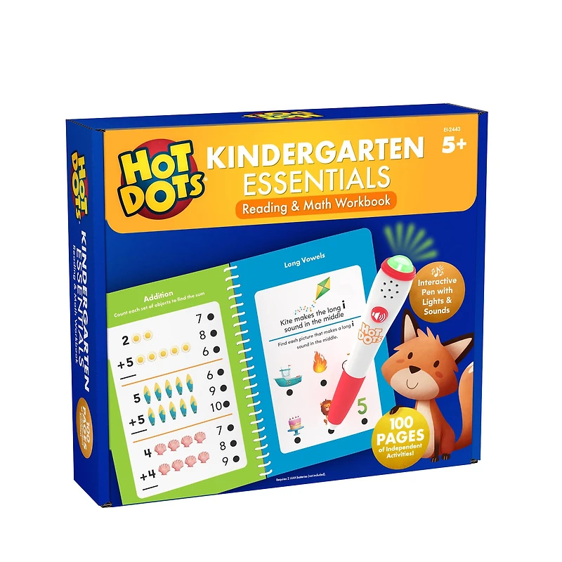 Educational Insights Hot Dots Kindergarten Essentials Reading & Math Workbook