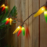 36ct. Orange, Yellow & Green Chili Pepper Cluster String Lights Set