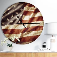 Designart American Flag Wall Clock