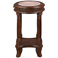 Design Toscano 2ft. Balfour Colonnade Marble-Topped Hardwood Side Table