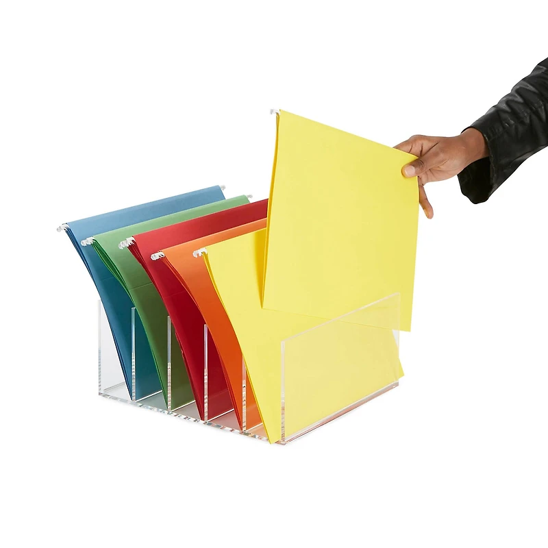 Mind Reader 5 Compartment Vertical Acrylic File Holder