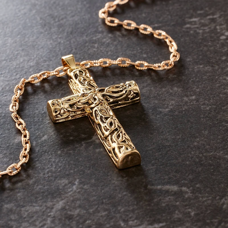 Antique Gold Filigree Cross Pendant by Bead Landing™