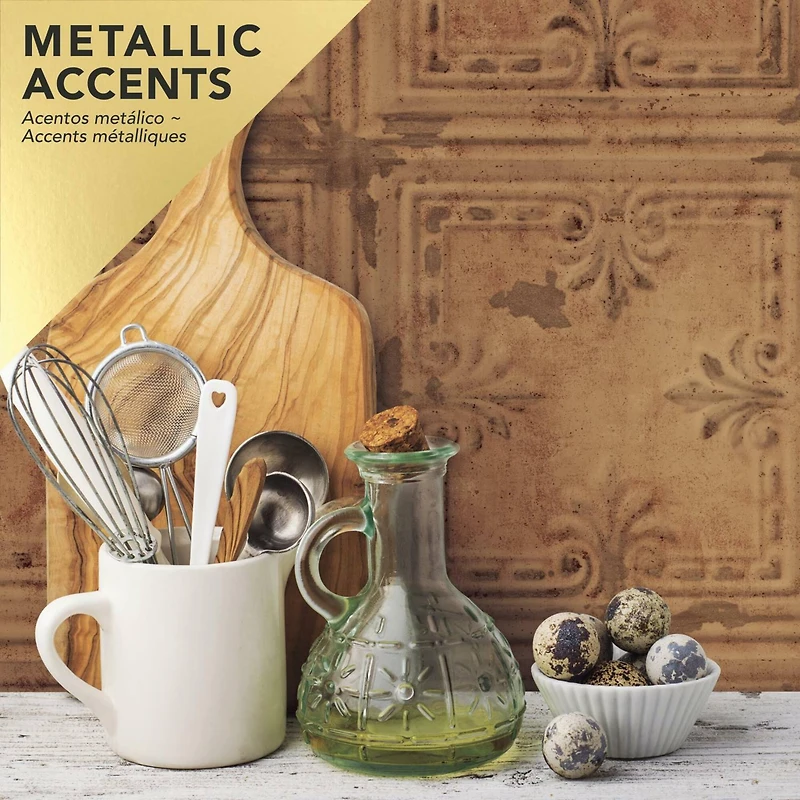 RoomMates Copper Tin Tile Peel & Stick Wallpaper