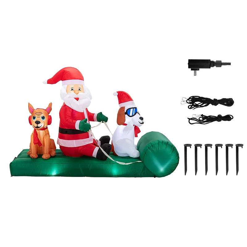 Mr. Christmas 8ft. Santa's Dog Sled Outdoor Lit Inflatable