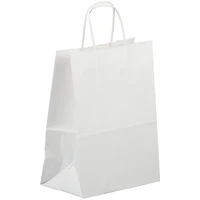 JAM Paper Medium White Kraft Solid Gift Bags, 100ct.