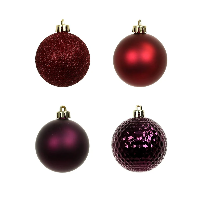 40 Pack 2" Berry Solid & Glitter Shatterproof Ball Ornaments by Ashland®