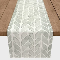 72" Soft Green Chevron Pattern Cotton Twill Table Runner