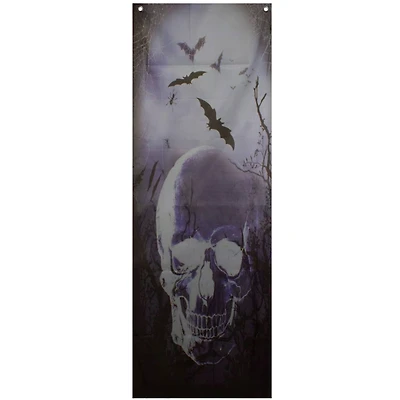 71" Blue Spooky Skull Graveyard Halloween Door Decoration