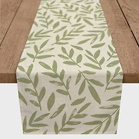 Rough Leaf Pattern 1 16" x 72" Poly Twill Table Runner