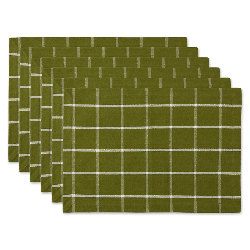 DII® Ventana Green Check Placemats, 6ct.
