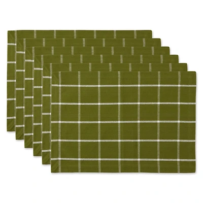 DII® Ventana Green Check Placemats, 6ct.