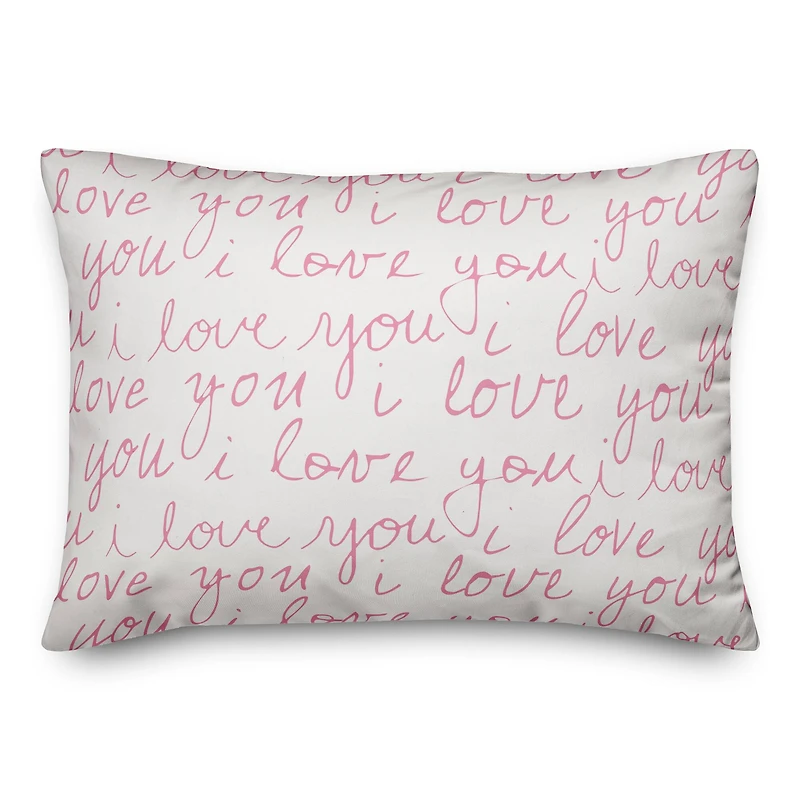 I Love You Handwriting Throw Pillow