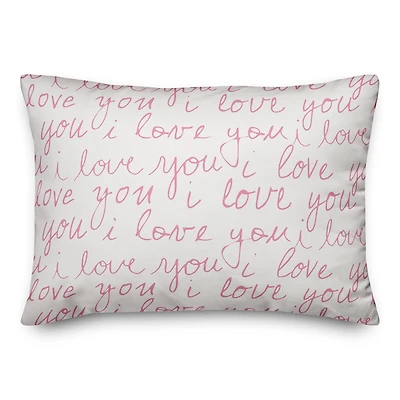 I Love You Handwriting Throw Pillow