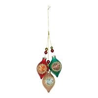 12ct. 10.5" Glass Reflector Ornament Drop Set