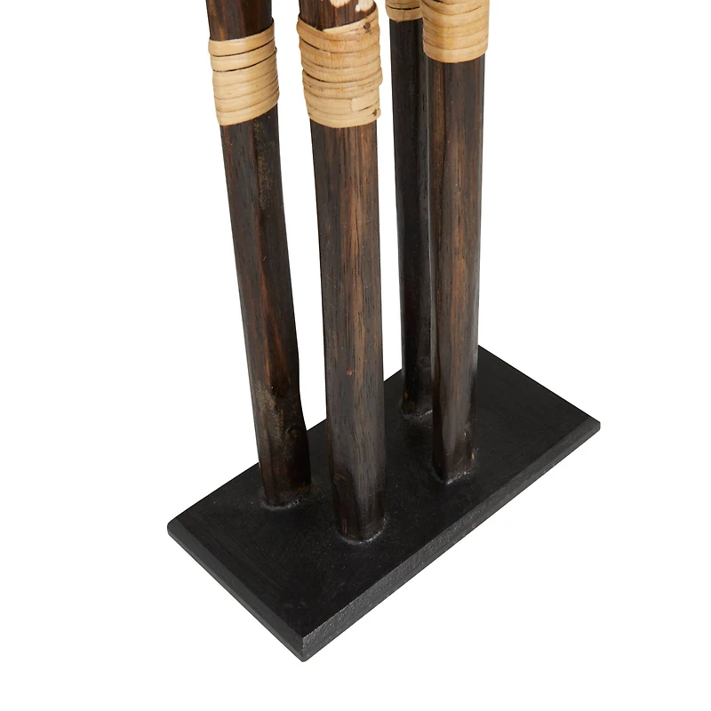 Brown Albizia Bohemian Sculpture, 8" x 8" x 4"