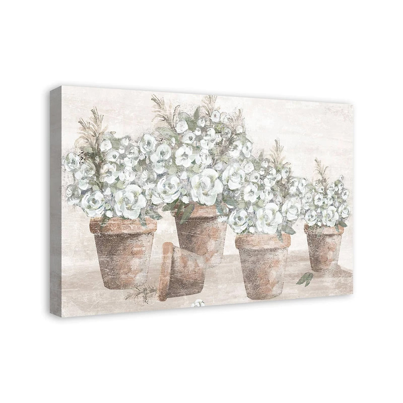 Floral Natural Pots Canvas Wall Art