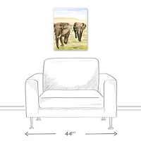 Elephant Couple 16" x 20" Canvas Wall Art