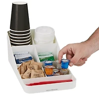 Mind Reader White 7-Compartment Coffee Condiment Storage Organizer