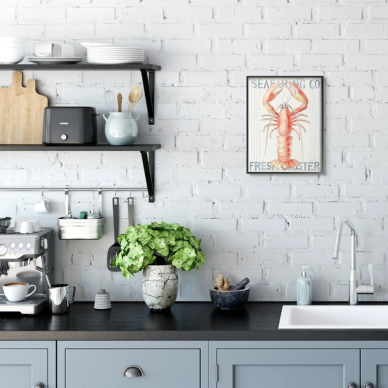 Stupell Industries Fresh Lobster Seafood Sign Framed Wall Art