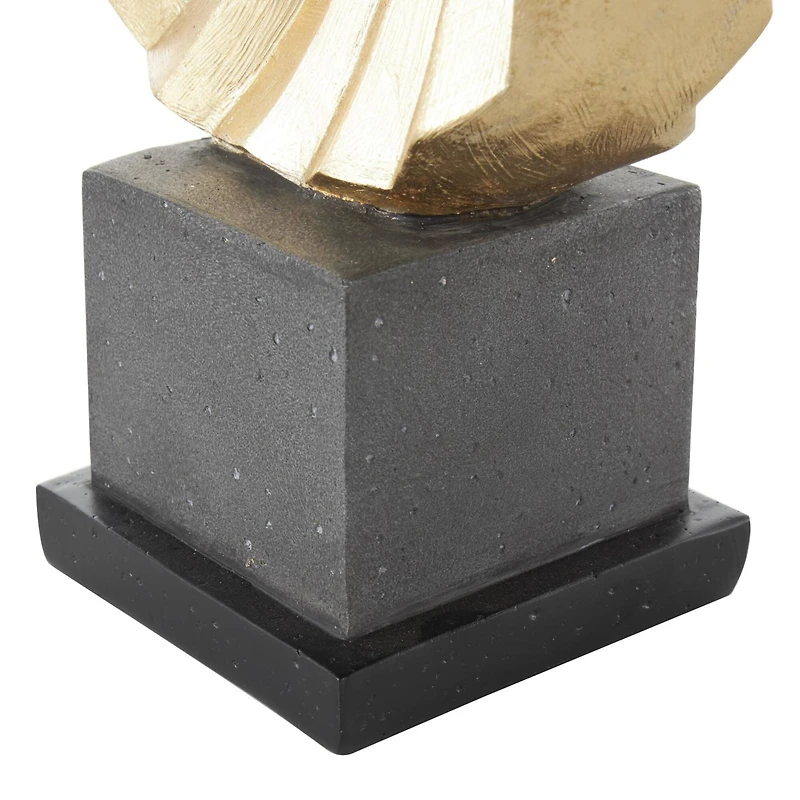 12" Gold Dancer Sculpture with Black Square Base