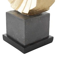 12" Gold Dancer Sculpture with Black Square Base