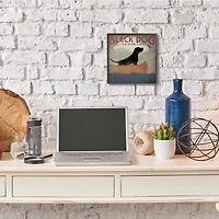 Stupell Industries Black Dog Canoe Company Pet Boating Lake Sports Black Framed Wall Art