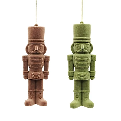 Assorted 6" Flocked Nutcracker Plastic Ornament, 1pc. by Ashland®