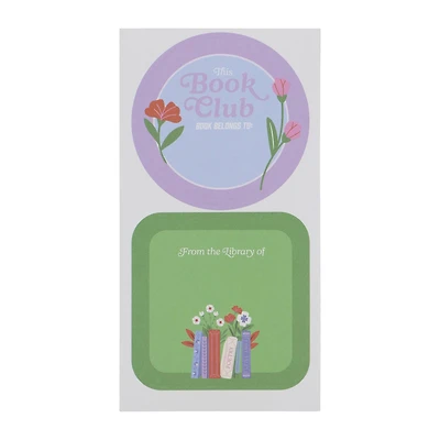 Purple & Green Bookplate Stickers by Fab Finds