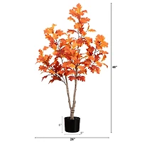 4ft. Potted Artificial Autumn Oak Tree