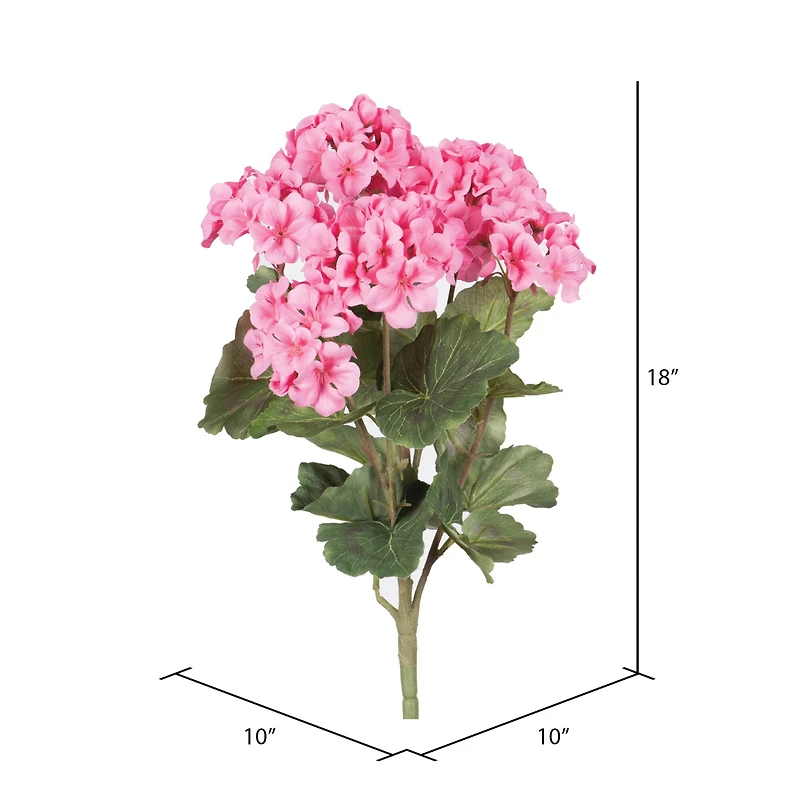 18" Artificial Coral Geranium Bush, 4ct.