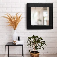 Hello Honey® 28" Black Bamboo Square Wall Mirror