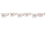 Hello Honey® White Stoneware Liquor Mugs with Gold Electroplating Set