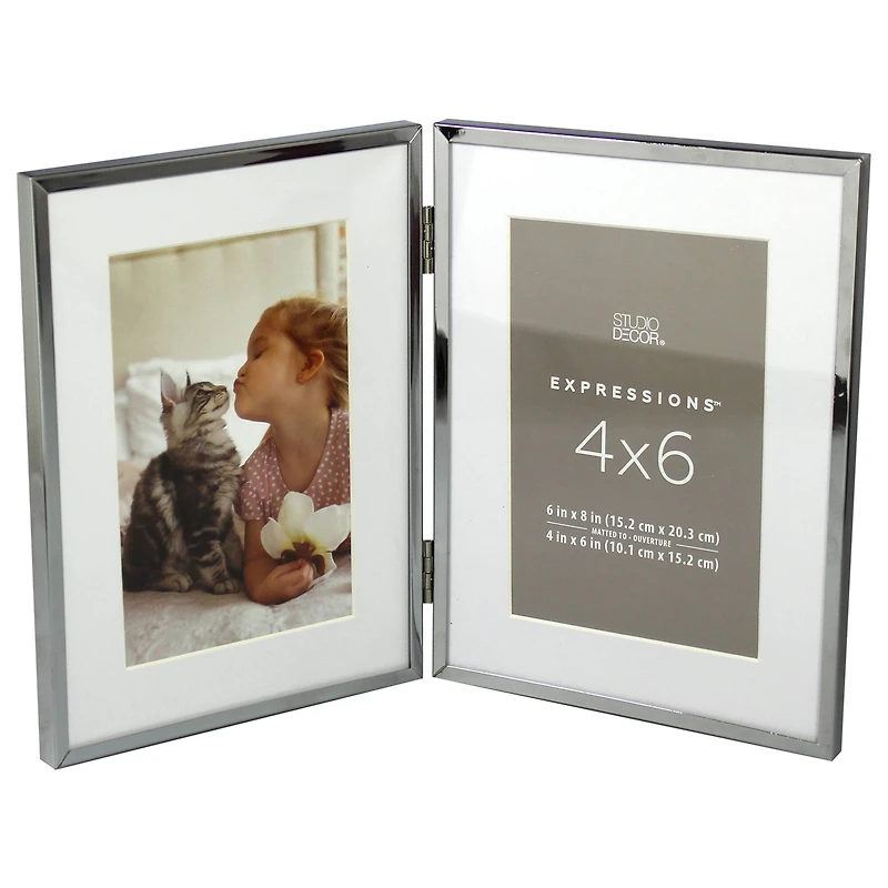 Expressions™ 2 Opening 4" x 6" Silver Collage Frame with Mat by Studio Décor®
