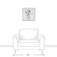 Sketchy Muted Florals White Framed Canvas