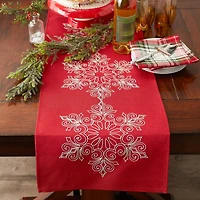 DII® 70" Sparkle Snowflakes Embroidered Table Runner