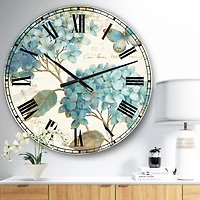 Designart 'Butterfly Blue Garden I Traditional Wall Clock