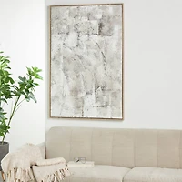Gray Wooden Abstract Textured Framed Wall Art with Black Distressing