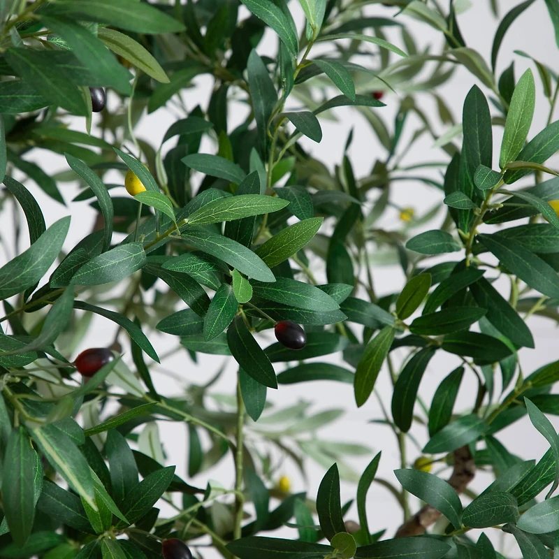 8ft. Artificial Grand Olive Tree in White Decorative Planter