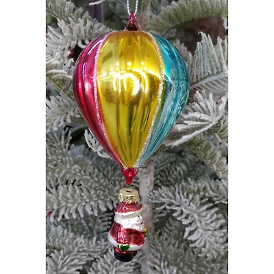 Wizardi 6" Glossy Balloon with Santa Christmas Ornament