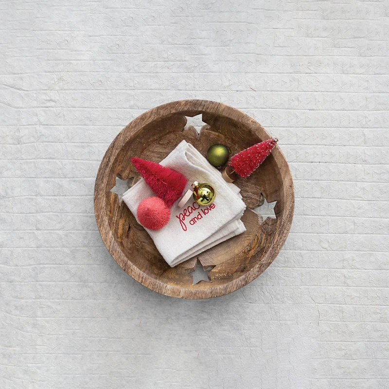 Hello Honey® 11.5" Star Cutout Mango Wood Bowl