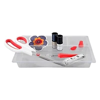 SINGER® Large Purple Notions Print Sewing Basket with Sewing Scissors & Notions