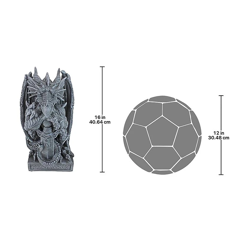 Design Toscano The Arthurian Dragon Statues: Sword & Shield Set