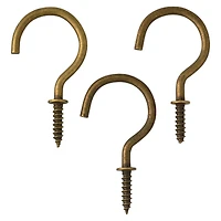 1.25" Antique Brass Cup Hooks, 3ct. by Studio Décor®