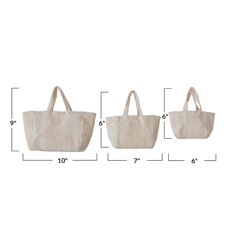 Hello Honey® Natural Cotton Terry Tote Bag Set with Handles