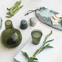 Hello Honey® 9" Green Verdant Elegance Glass Carafe Set