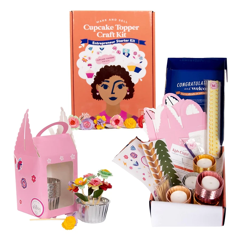 Kids Crafts Make & Sell Cupcake Topper Business Craft Kit