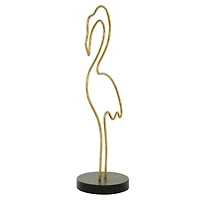 CosmoLiving by Cosmopolitan 18" Gold Contemporary Flamingo Sculpture